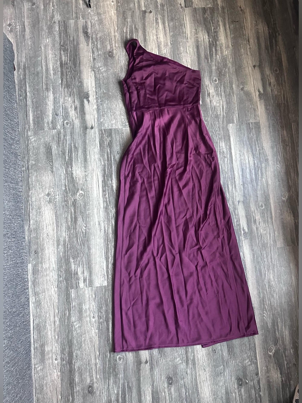BHLDN Satin One-Shoulder Sheath Bridesmaid Formal Dress – Size 4